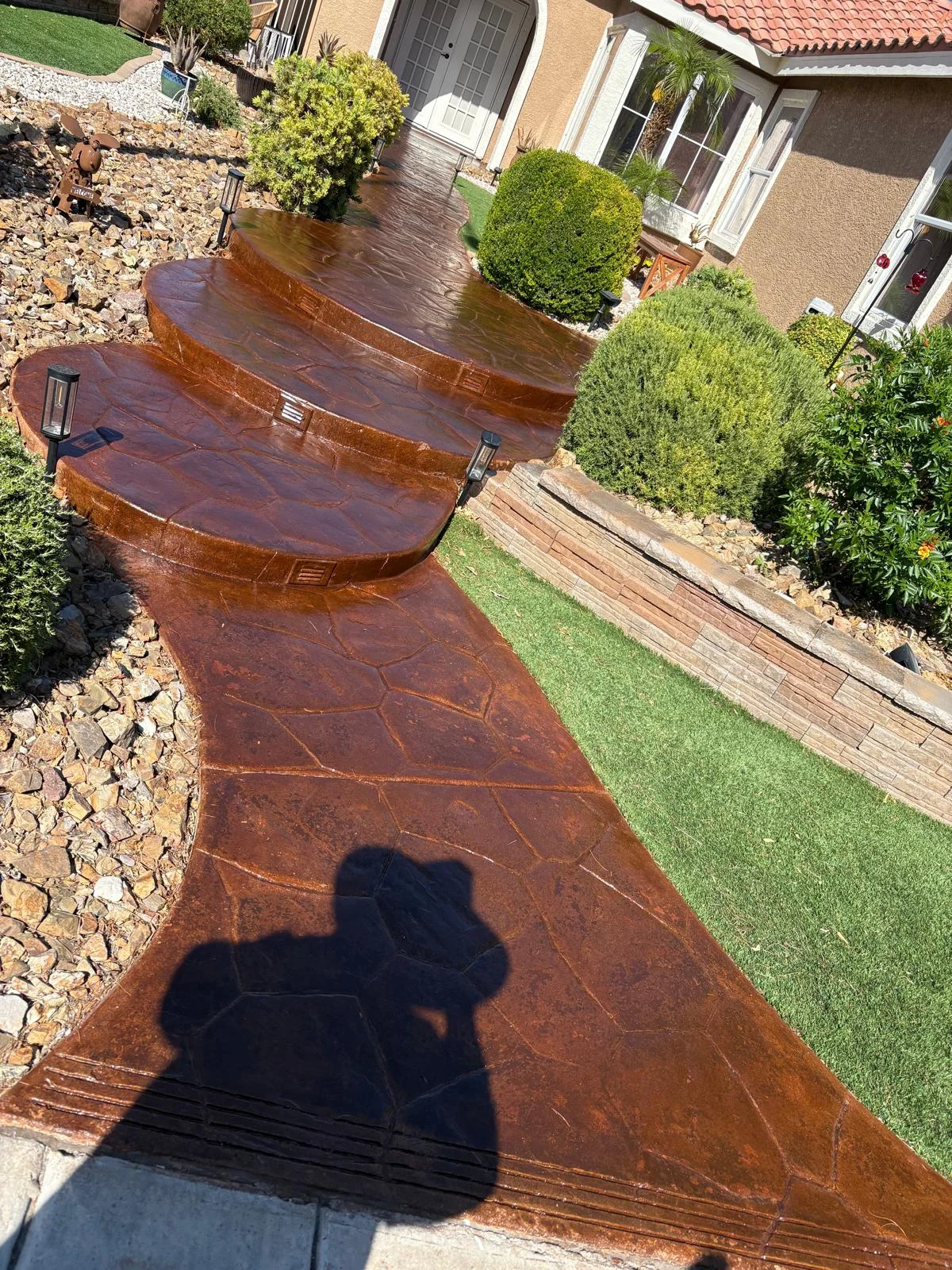 Stamped concrete steps and walkway in Las Vegas, NV